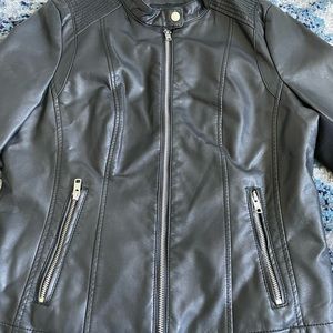 Black Rivet Women's Size L Faux Black Leather Jacket